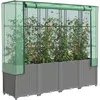 Image de Vidaxl JardiniÃ¨re SurÃ©levÃ©e Avec Housse Aspect Rotin 160x40x153 Cm