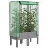 Image de vidaXL Jardinière surélevée avec housse aspect rotin 80x40x140 cm