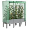 Image de vidaXL Jardinière surélevée avec housse aspect rotin 120x40x140 cm