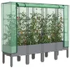 Image de vidaXL Jardinière surélevée avec housse aspect rotin 160x40x140 cm