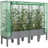 Image de Vidaxl JardiniÃ¨re SurÃ©levÃ©e Avec Housse Aspect Rotin 160x40x140 Cm