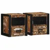 Image de vidaXL Tables de chevet 2 pcs multicolore 40x35x40cm bois récupération4015956