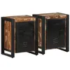 Image de vidaXL Tables de chevet 2 pcs multicolore bois massif de manguier brut4013566