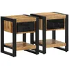 Image de vidaXL Vidaxl Tables De Chevet 2 Pcs Bois De Manguier Massif Brut