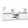 Image de Vidaxl Meuble Tv Avec Led Blanc 180x34x50 Cm Bois D'ingÃ©nierie