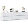 Image de vidaXL Meuble TV avec LED blanc 180x34x50 cm bois d'ingénierie