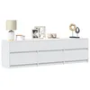 Image de Vidaxl Meuble Tv Avec Led Blanc 180x34x50 Cm Bois D'ingÃ©nierie