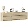 Image de Vidaxl Meuble Tv Avec Led ChÃªne Sonoma 180x34x50 Cm Bois D'ingÃ©nierie