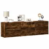 Image de vidaXL Meuble TV avec LED chêne fumé 180x34x50 cm bois d'ingénierie3307930