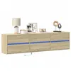 Image de vidaXL Meuble TV mural avec LED chêne sonoma 180x31x45 cm3307935
