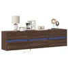 Image de vidaXL Meuble TV mural avec LED chêne marron 180x31x45 cm3307939