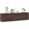 Image de vidaXL Vidaxl Meuble Tv Mural Avec Led Chêne Marron 180x31x45 Cm