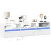 Image de vidaXL Vidaxl Meuble Tv Mural Avec Led Blanc 180x31x45 Cm