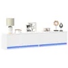 Image de vidaXL Meuble TV mural avec LED blanc 180x31x38 cm3307947