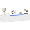 Image de vidaXL Meuble TV mural avec LED blanc 180x31x39,5 cm