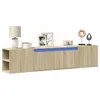 Image de Vidaxl Meuble Tv Mural Avec Led ChÃªne Sonoma 180x31x39,5 Cm