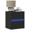 Image de vidaXL Table de chevet murale avec lumières LED noir