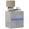 Image de vidaXL Table de chevet murale avec lumières LED gris béton3307967