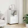 Image de Vidaxl Armoire Ã Roulettes Blanc 55x40x91 Cm Bois D'IngÃ©nierie