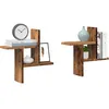 Image de vidaXL Vidaxl Étagères Murales 2 Pcs Vieux Bois 38x12x38 Cm Bois D'ingénierie