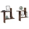 Image de vidaXL Étagères murales 2pcs chêne marron 50x12x50cm bois d'ingénierie