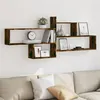 Image de vidaXL Étagère murale chêne fumé 167,5x18x68 cm bois d'ingénierie