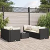 Image de Vidaxl Salon De Jardin 6 Pcs Avec Coussins Noir RÃ©sine TressÃ©e