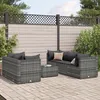 Image de vidaXL Vidaxl Salon De Jardin 6 Pcs Avec Coussins Gris Résine Tressée