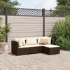 Image de Vidaxl Salon De Jardin 4 Pcs Avec Coussins Marron RÃ©sine TressÃ©e