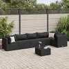 Image de Vidaxl Salon De Jardin 7 Pcs Avec Coussins Noir RÃ©sine TressÃ©e