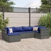Image de Vidaxl Salon De Jardin 6 Pcs Avec Coussins Gris RÃ©sine TressÃ©e