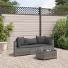 Image de Vidaxl Salon De Jardin 4 Pcs Avec Coussins Gris RÃ©sine TressÃ©e