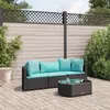 Image de Vidaxl Salon De Jardin 4 Pcs Avec Coussins Noir RÃ©sine TressÃ©e