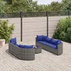 Image de vidaXL Vidaxl Salon De Jardin 9 Pcs Avec Coussins Gris Résine Tressée