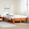 Image de vidaXL Cadre de lit sans matelas cire marron 135x190cm bois pin massif