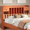 Image de vidaXL Vidaxl Tête De Lit Avec Rangement Cire Marron 140cm Bois Massif De Pin