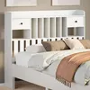 Image de vidaXL TÃªte de lit avec rangement blanc 135 cm bois massif de pin