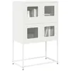 Image de vidaXL Buffet haut blanc 68x39x107 cm acier853349
