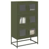 Image de vidaXL Buffet haut vert olive 68x39x123 cm acier853354