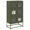 Image de vidaXL Buffet haut vert olive 68x39x123 cm acier