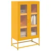 Image de vidaXL Buffet haut jaune moutarde 68x39x123 cm acier853359