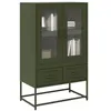 Image de vidaXL Buffet haut vert olive 68x39 x111,5 cm acier853366