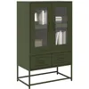 Image de Vidaxl Buffet Haut Vert Olive 68x39 X111,5 Cm Acier