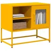 Image de vidaXL Meuble TV jaune moutarde 68x39x60,5 cm acier853389