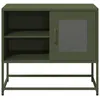 Image de vidaXL Meuble TV vert olive 68x39x60,5 cm acier853390