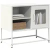 Image de vidaXL Meuble TV blanc 68x39x60,5 cm acier853391