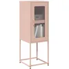 Image de Vidaxl Buffet Rose 36x39x107 Cm Acier Laminé À Froid