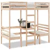 Image de vidaXL Lit mezzanine avec bureau et chaises 75x190 cm pin massif