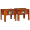 Image de vidaXL Tables de chevet 2 pcs 40x40x36 cm bois d'acacia massif4016488