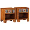 Image de Vidaxl Table De Chevet 2 Pcs 40x35x45 Cm Bois D'acacia Massif
